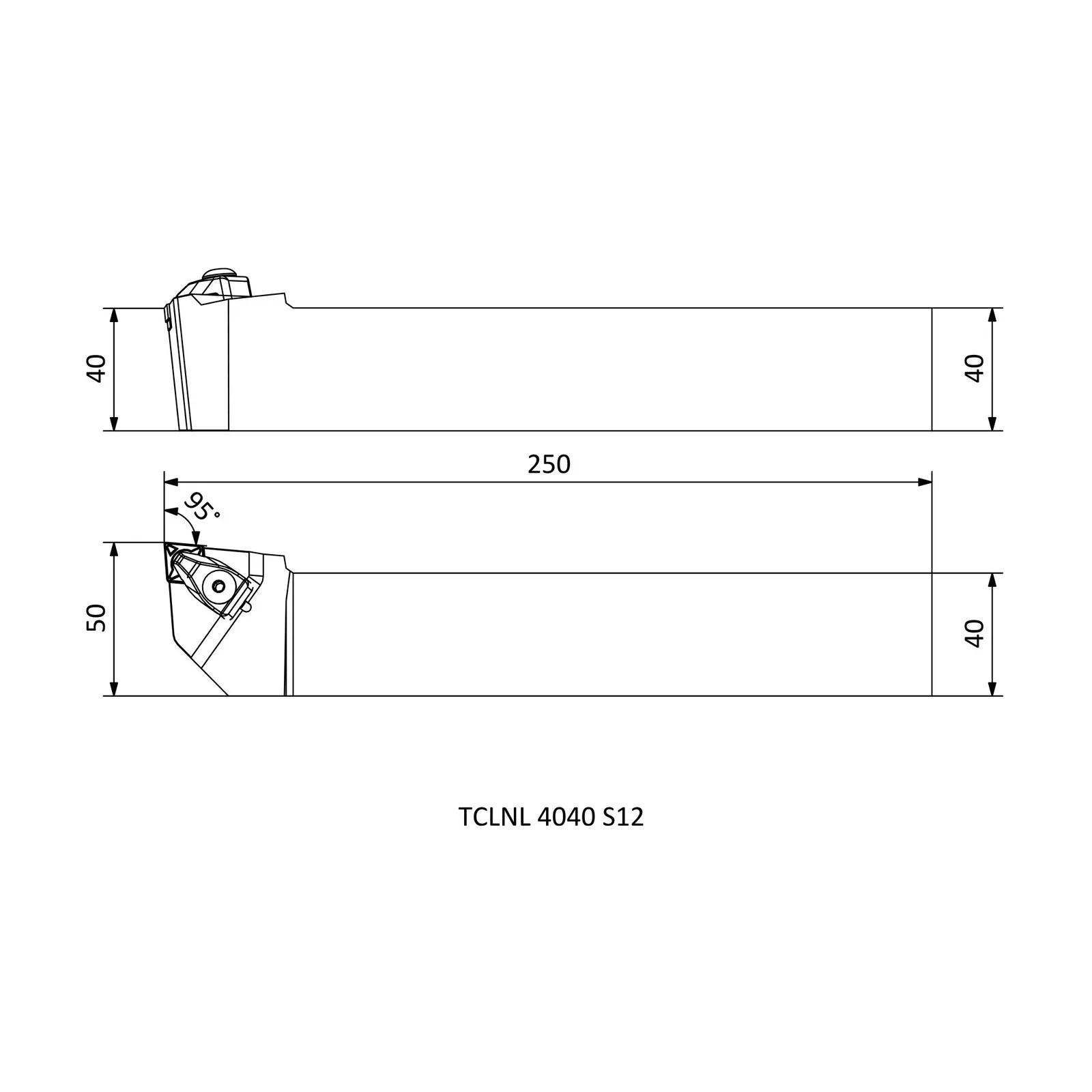 TCLNL 4040 S12 &mdash; dimensioned drawing