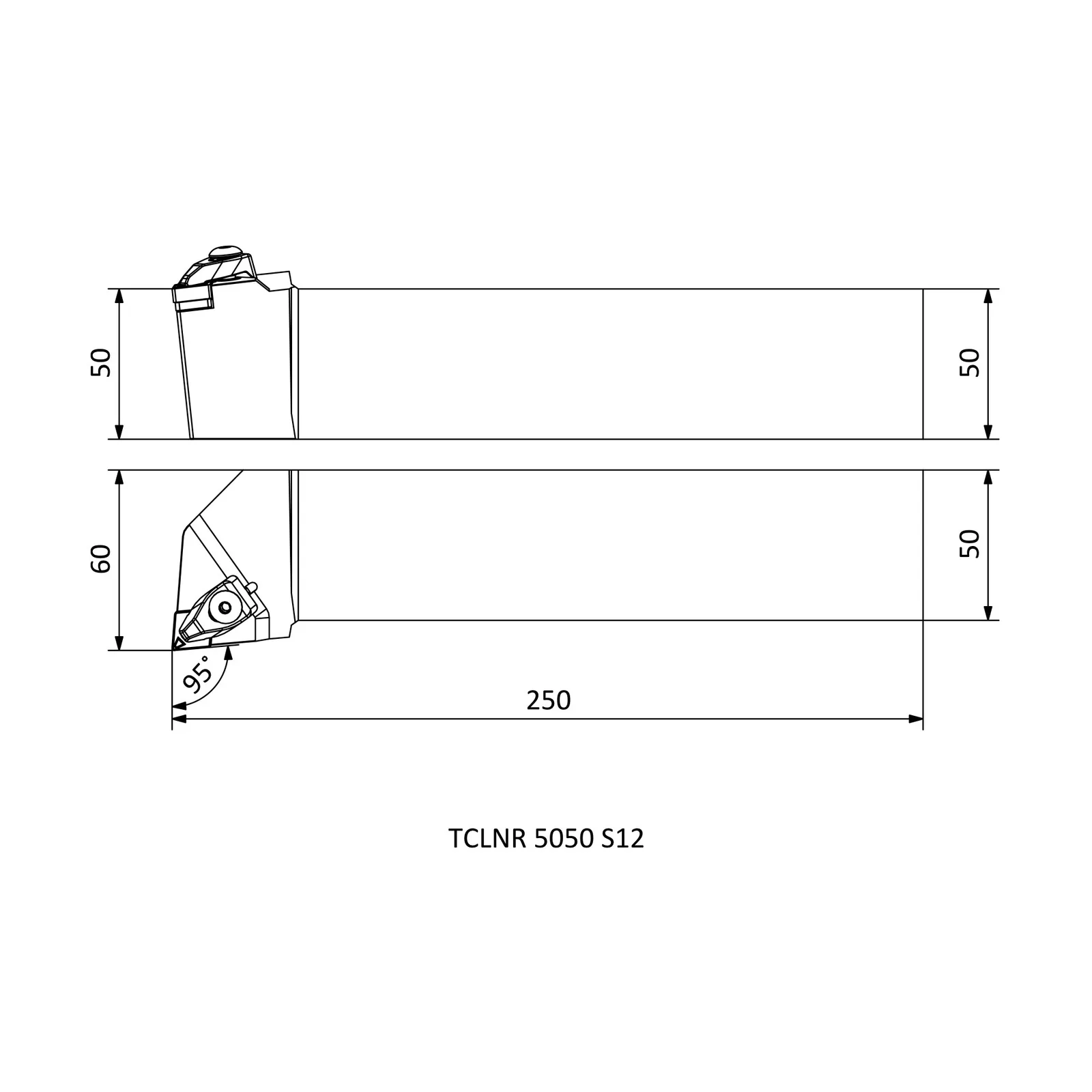 TCLNR 5050 S12 &mdash; dimensioned drawing