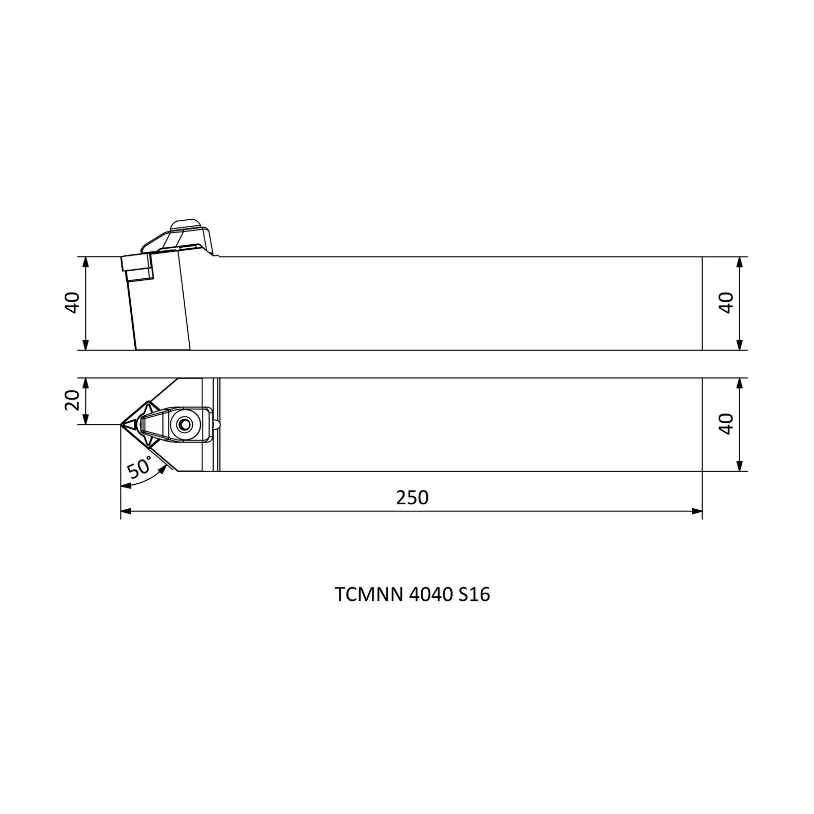 TCMNN 4040 S16 &mdash; dimensioned drawing