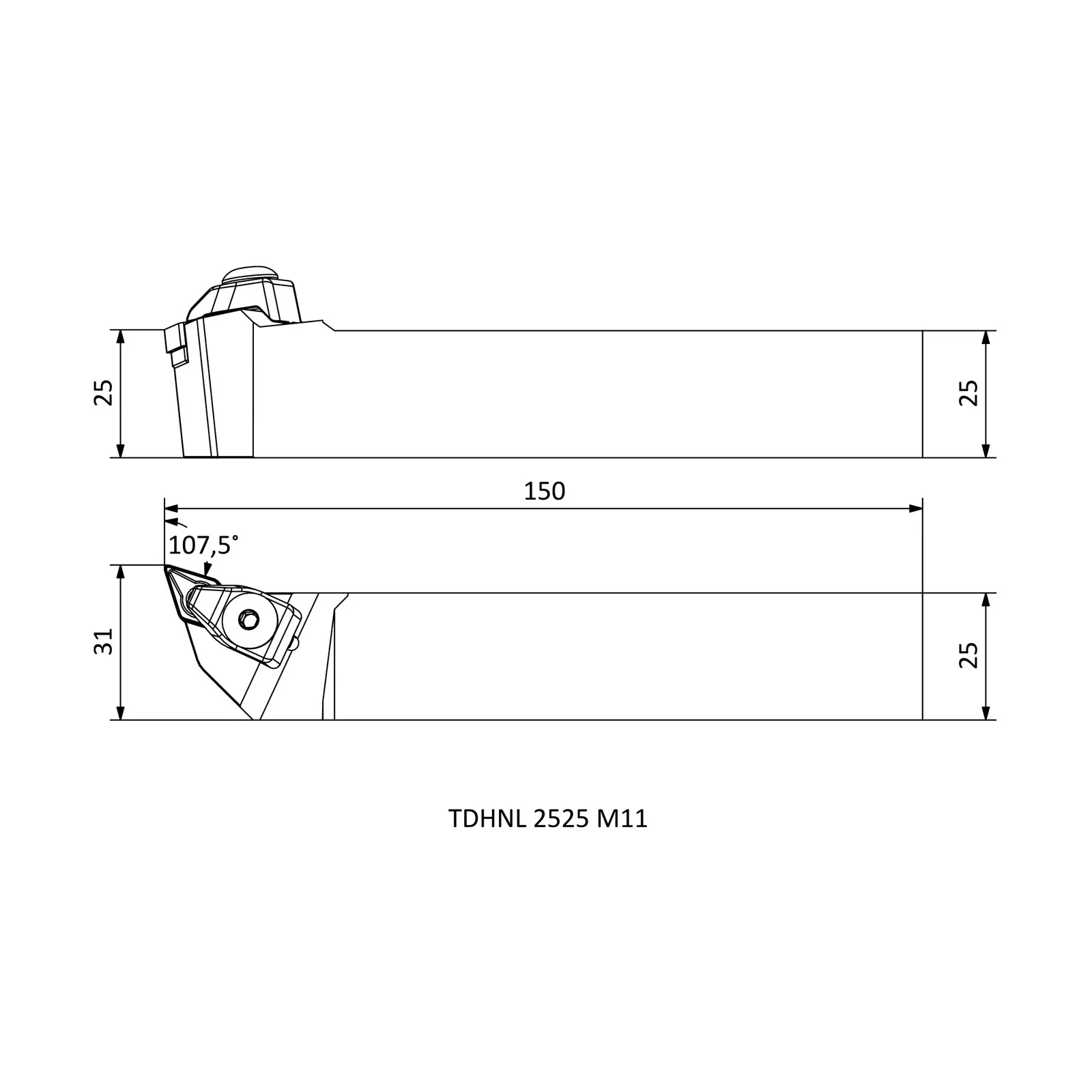 TDHNL 2525 M11 &mdash; dimensioned drawing