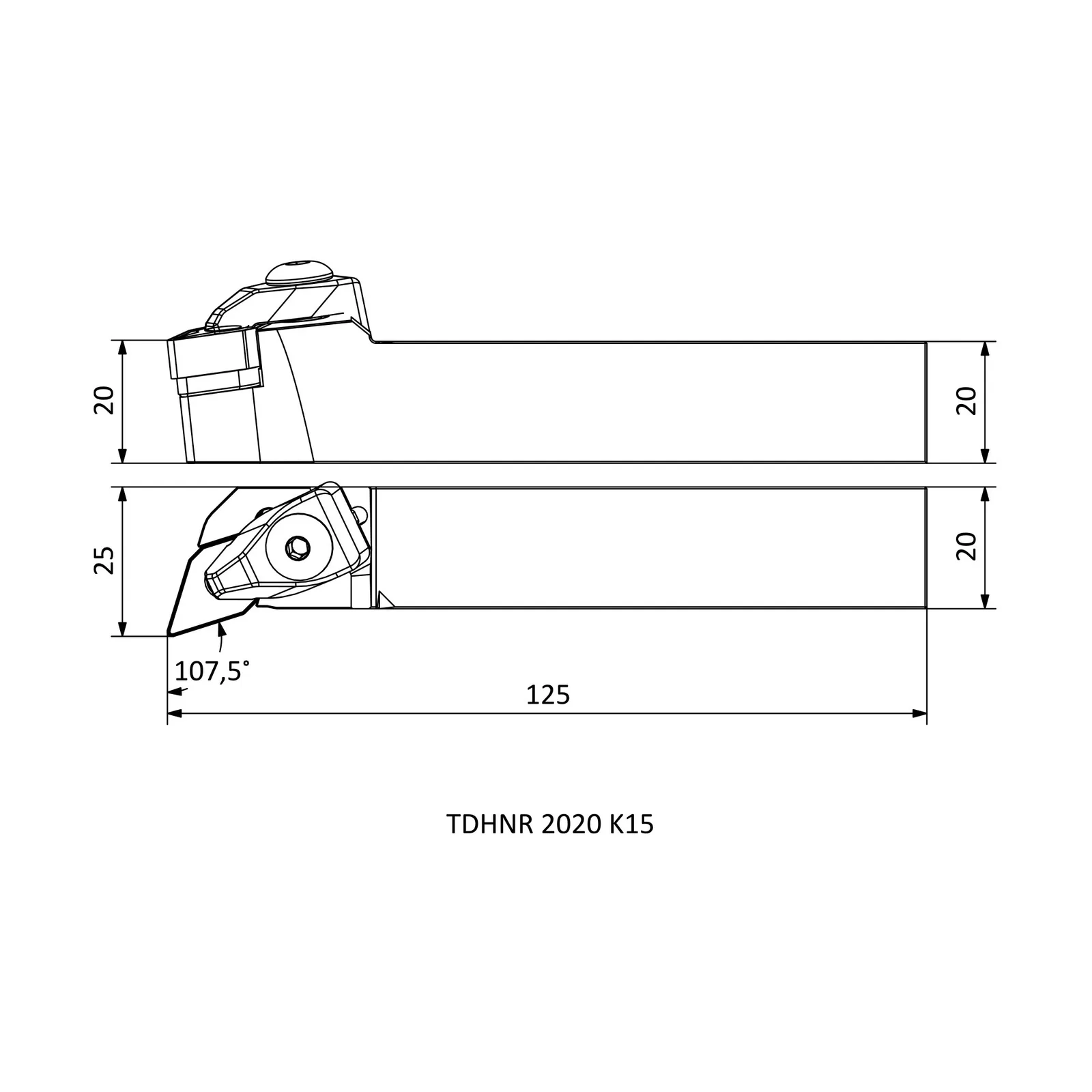 TDHNR 2020 K15 &mdash; dimensioned drawing