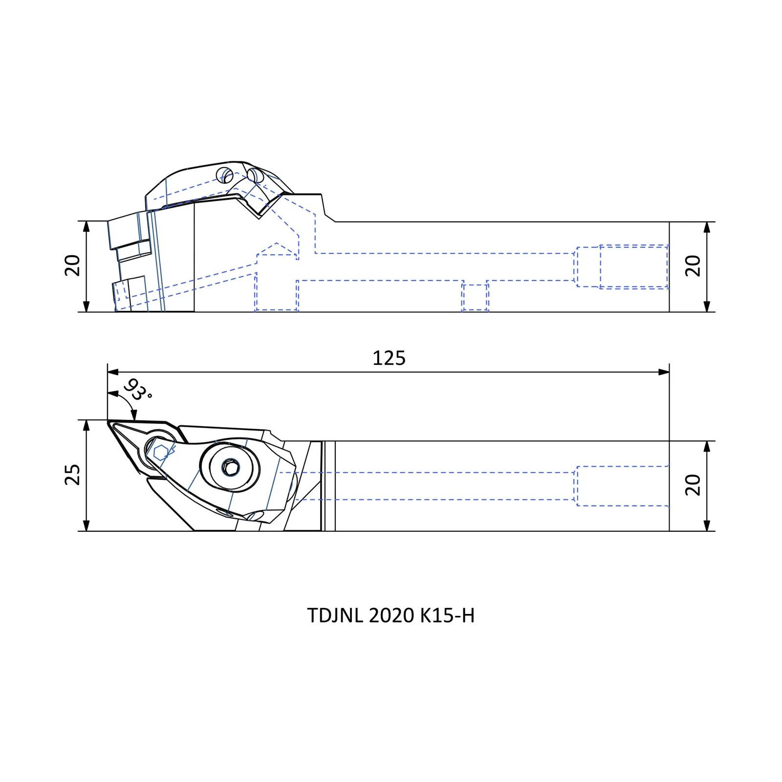 TDJNL 2020 K15-H &mdash; dimensioned drawing
