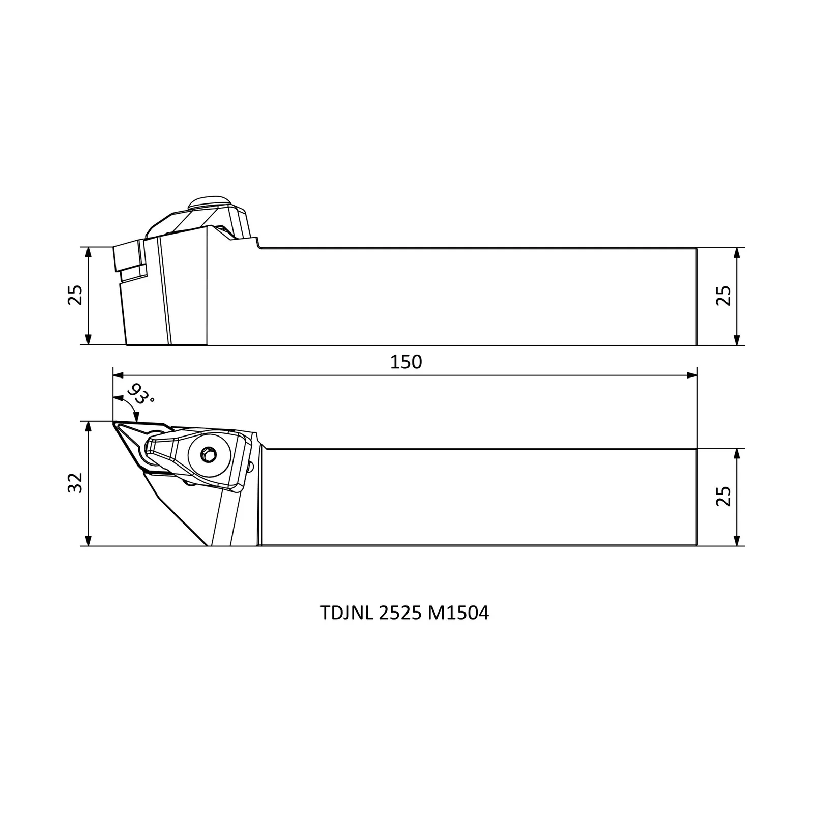 TDJNL 2525 M1504 &mdash; dimensioned drawing