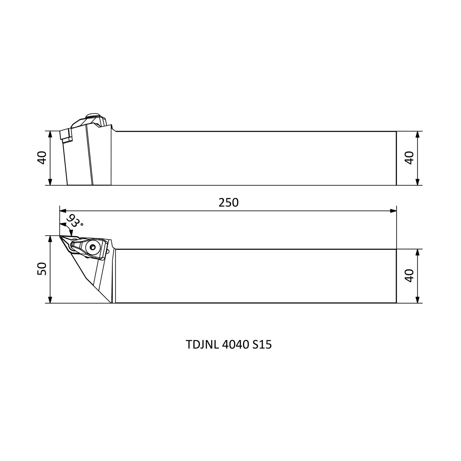 TDJNL 4040 S1504 &mdash; dimensioned drawing