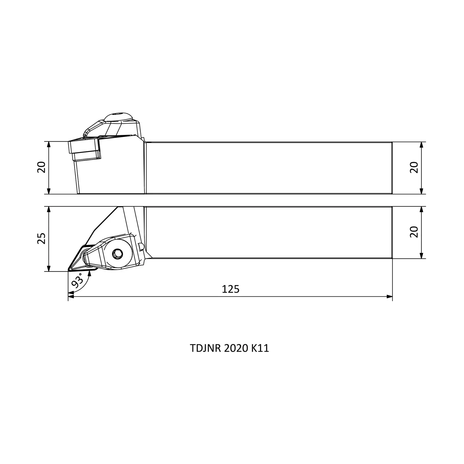 TDJNR 2020 K11 &mdash; dimensioned drawing