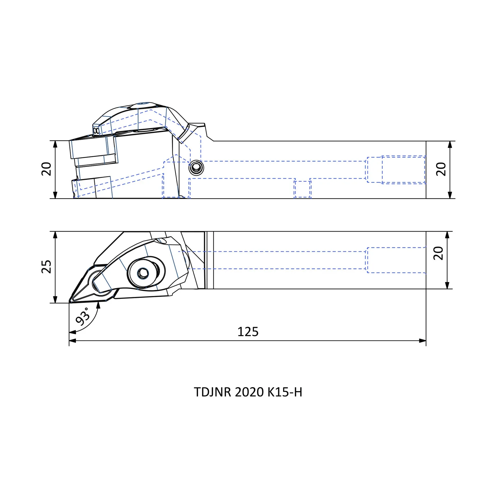 TDJNR 2020 K15-H &mdash; dimensioned drawing