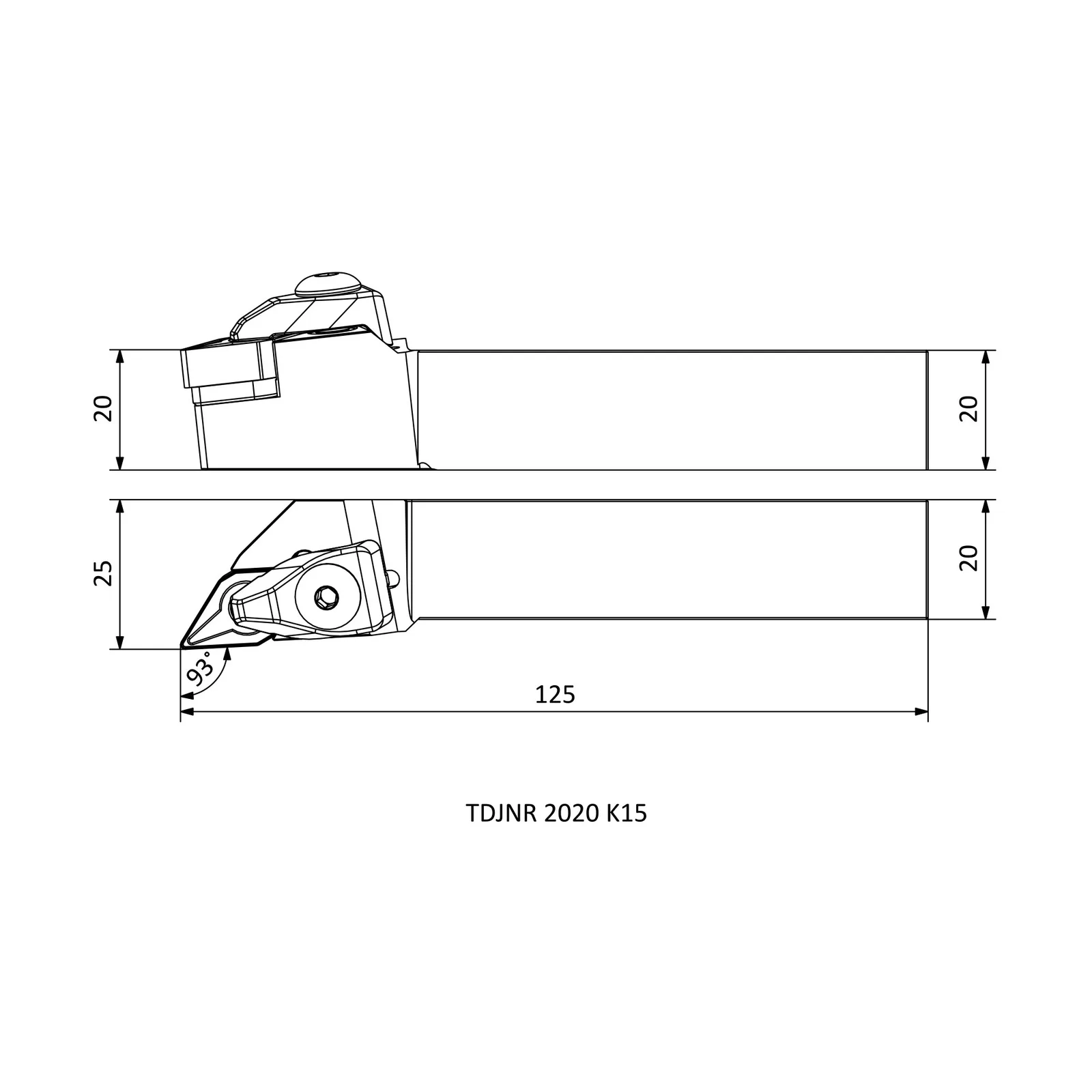 TDJNR 2020 K15 &mdash; dimensioned drawing