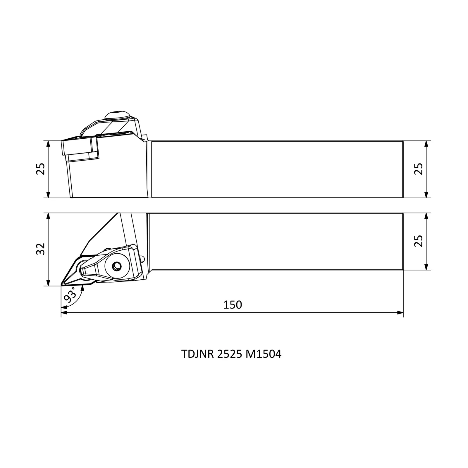 TDJNR 2525 M1504 &mdash; dimensioned drawing