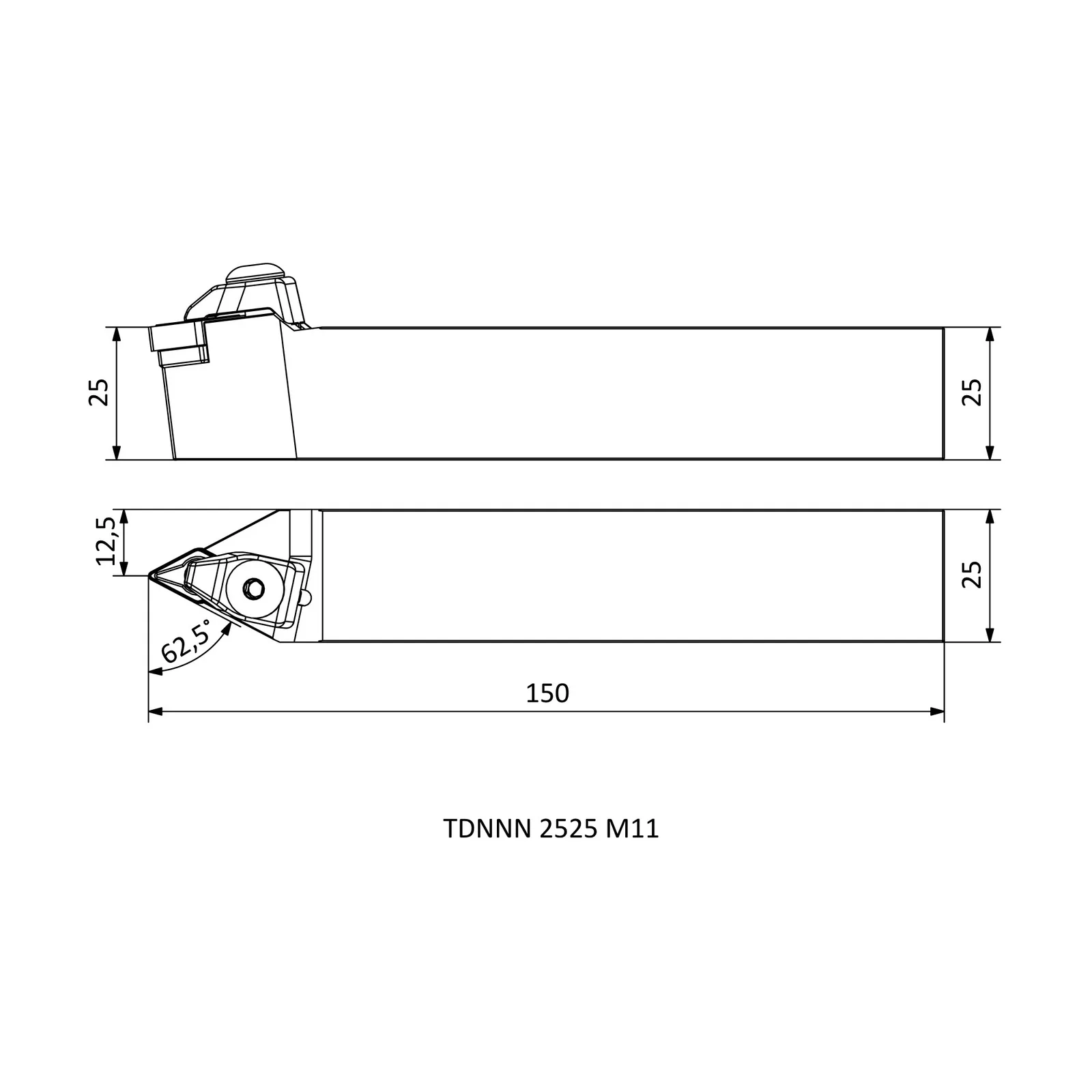 TDNNN 2525 M11 &mdash; dimensioned drawing