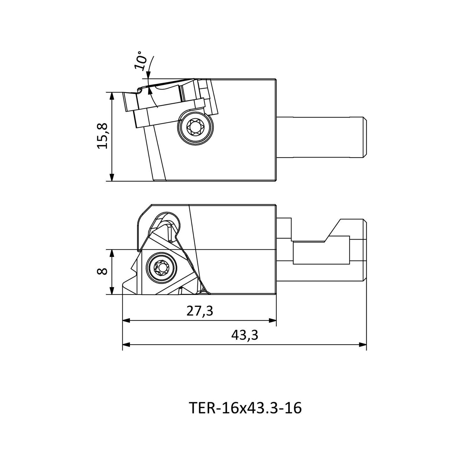 TER-16x43.3-16 &mdash; dimensioned drawing