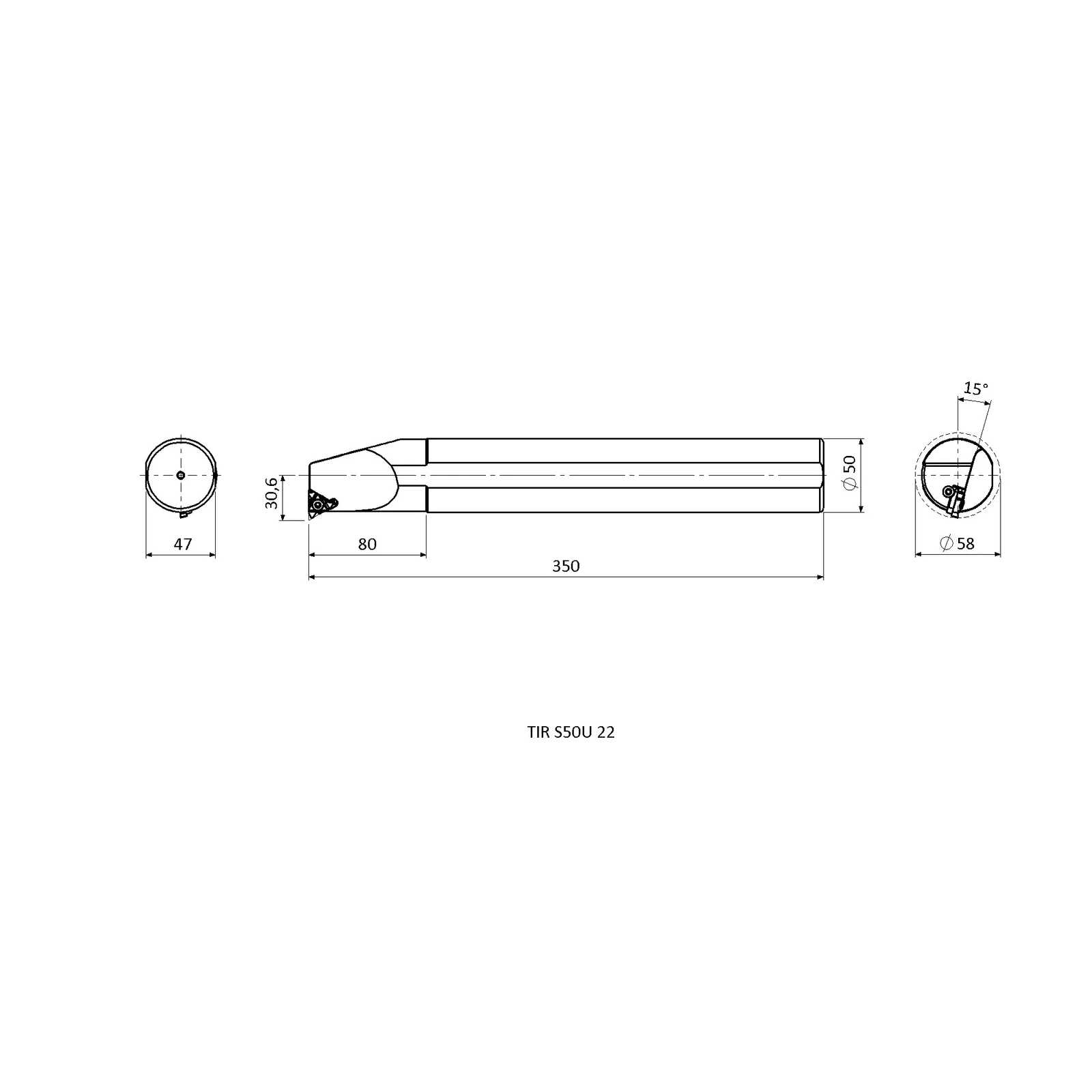 TIR S50U 22 &mdash; dimensioned drawing