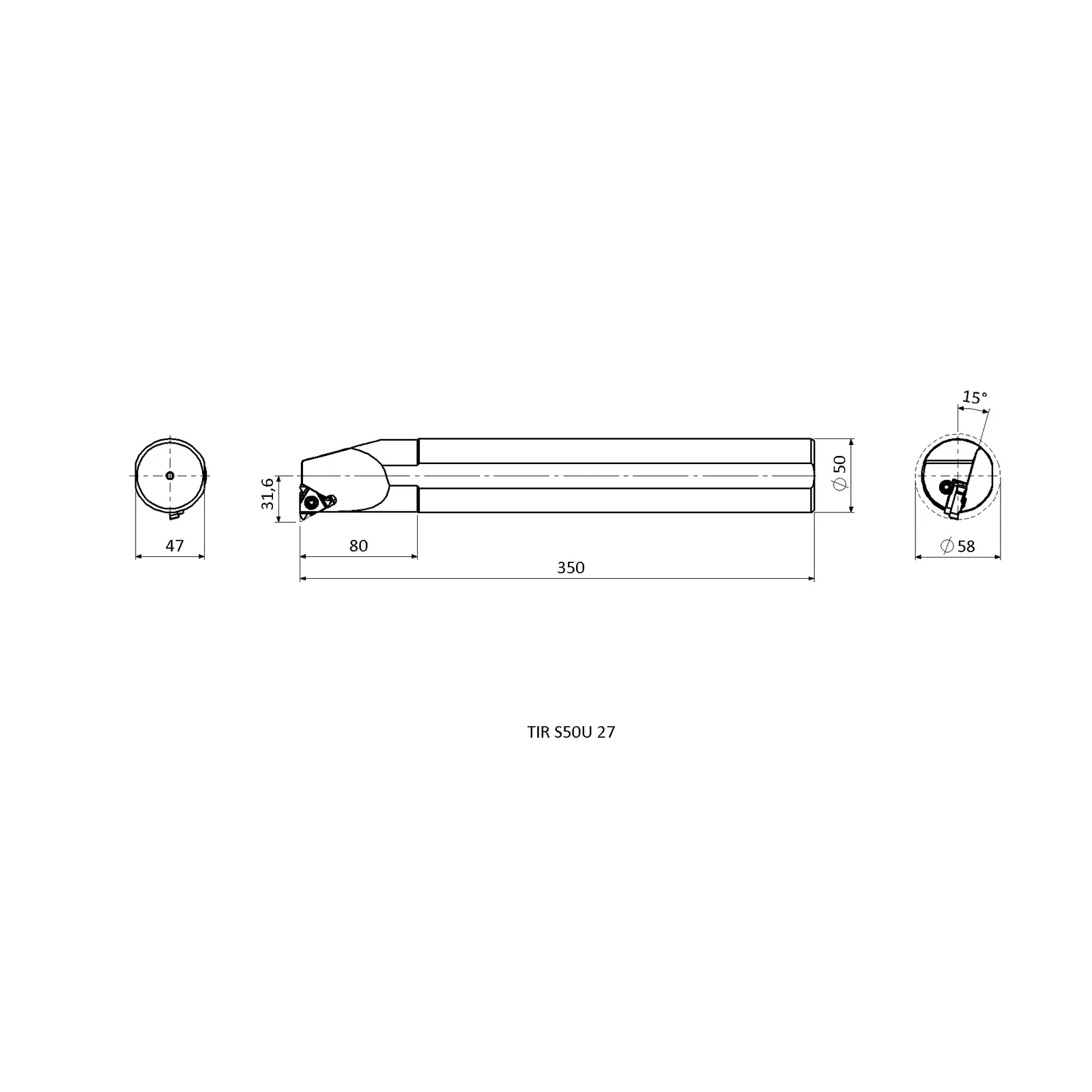 TIR S50U 27 &mdash; dimensioned drawing