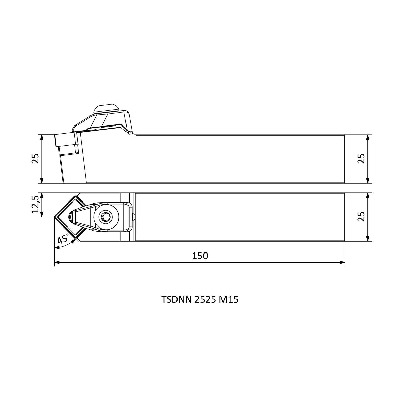 TSDNN 2525 M15 &mdash; dimensioned drawing