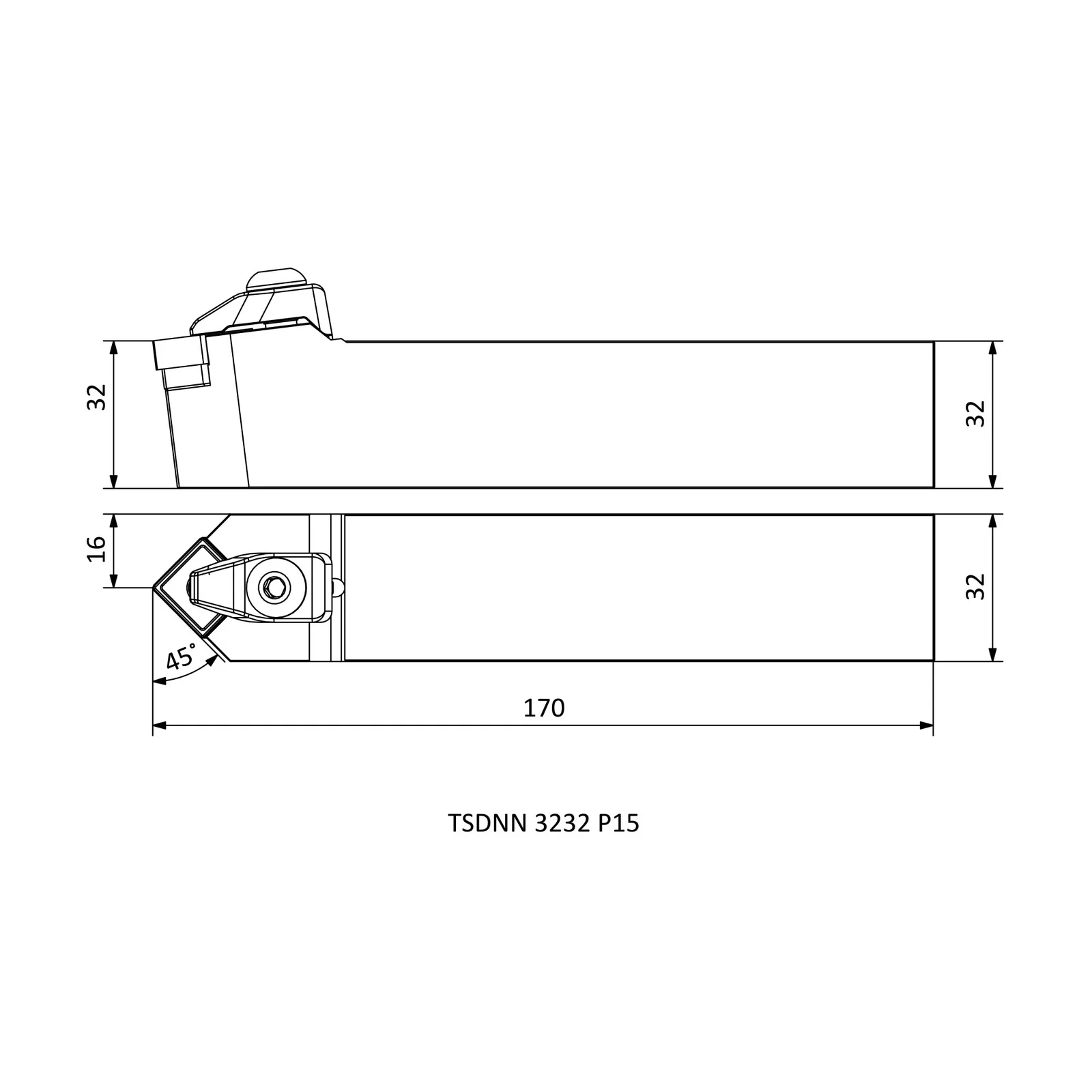 TSDNN 3232 P15 &mdash; dimensioned drawing