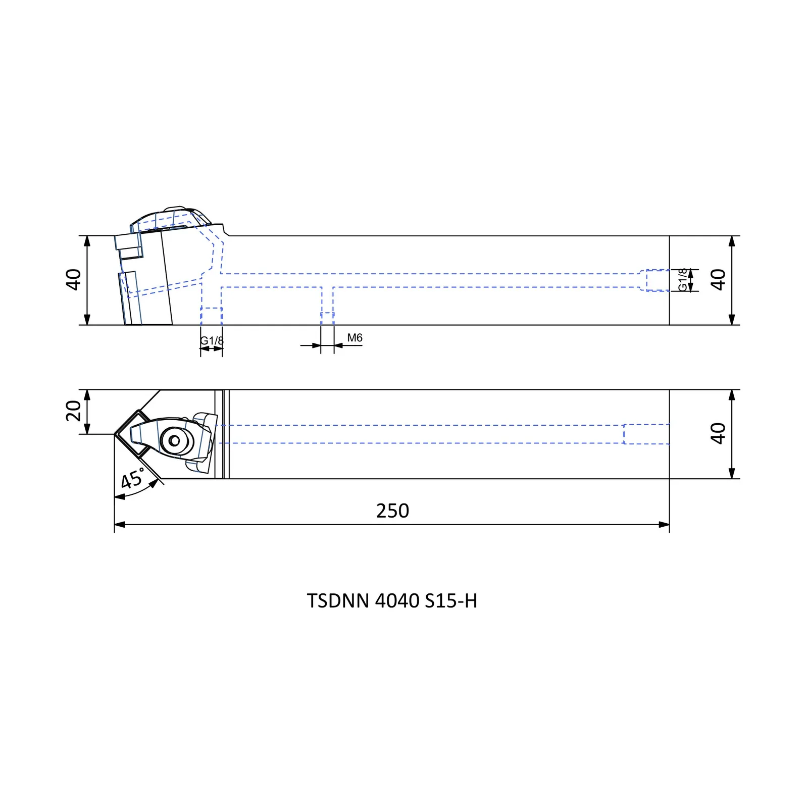 TSDNN 4040 S15-H &mdash; dimensioned drawing