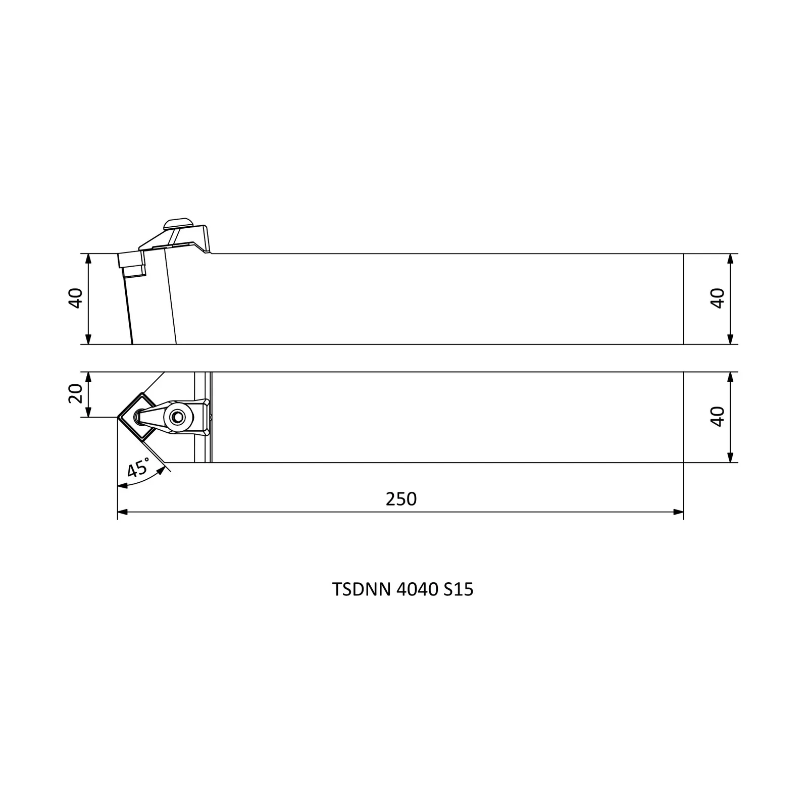 TSDNN 4040 S15 &mdash; dimensioned drawing