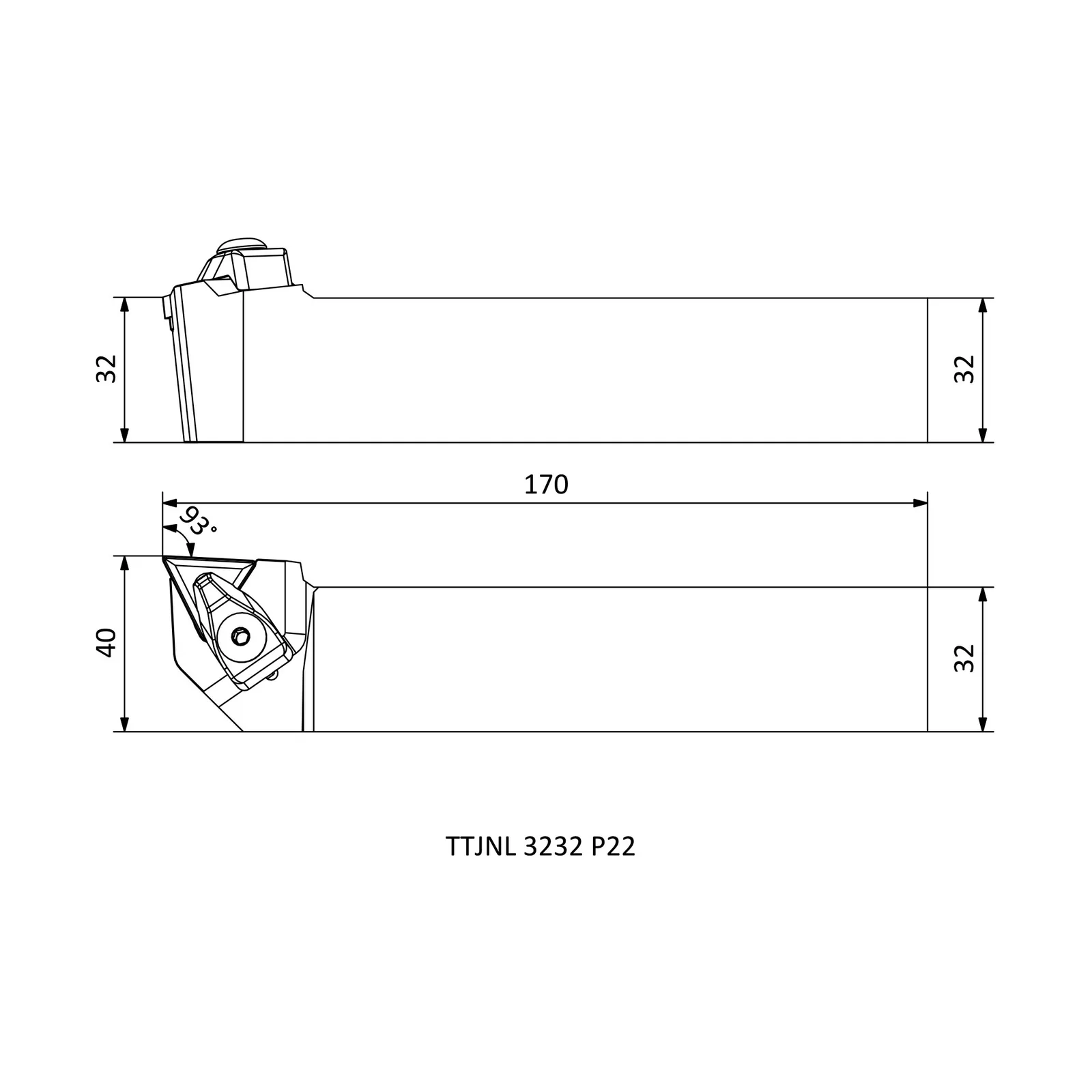TTJNL 3232 P22 &mdash; dimensioned drawing