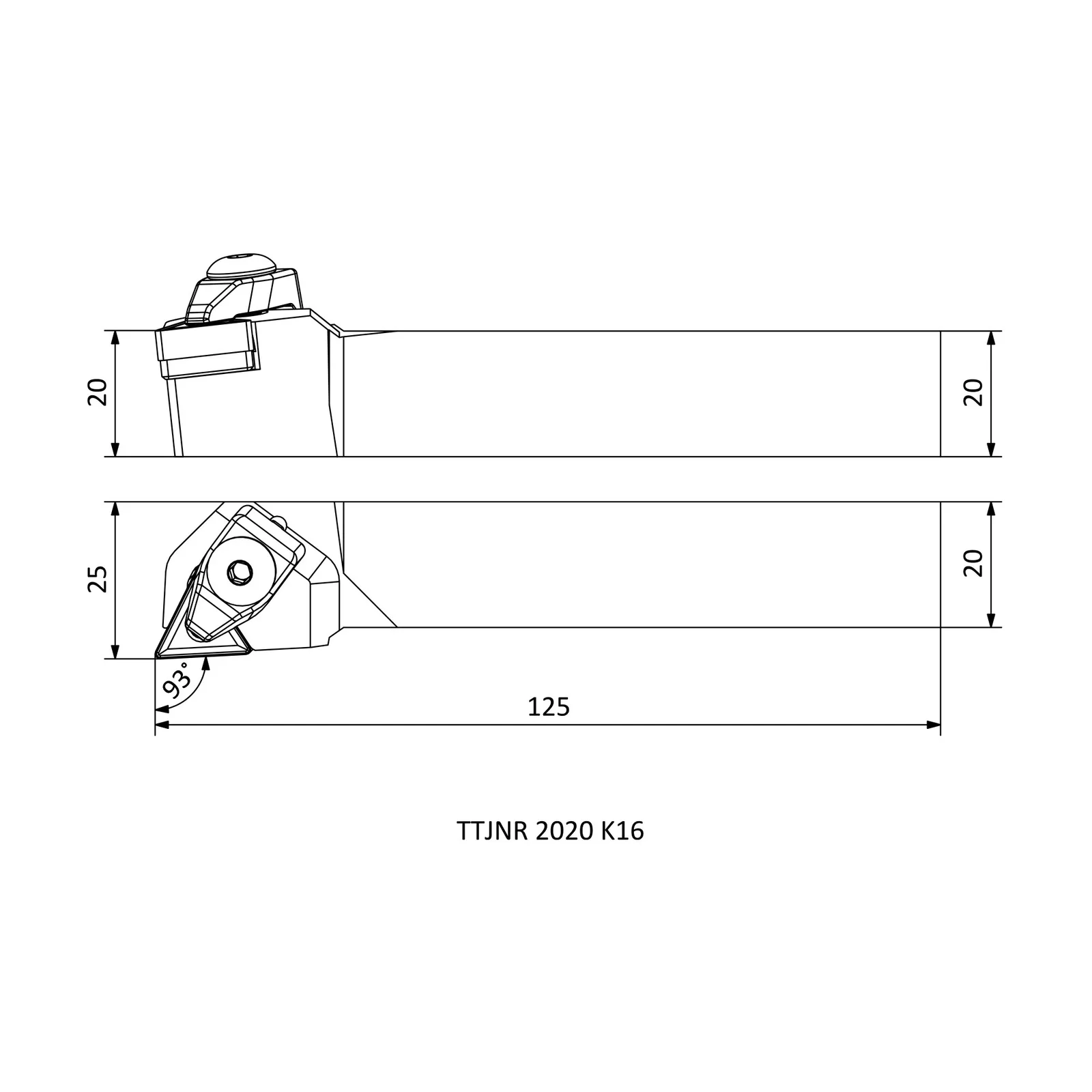 TTJNR 2020 K16 &mdash; dimensioned drawing